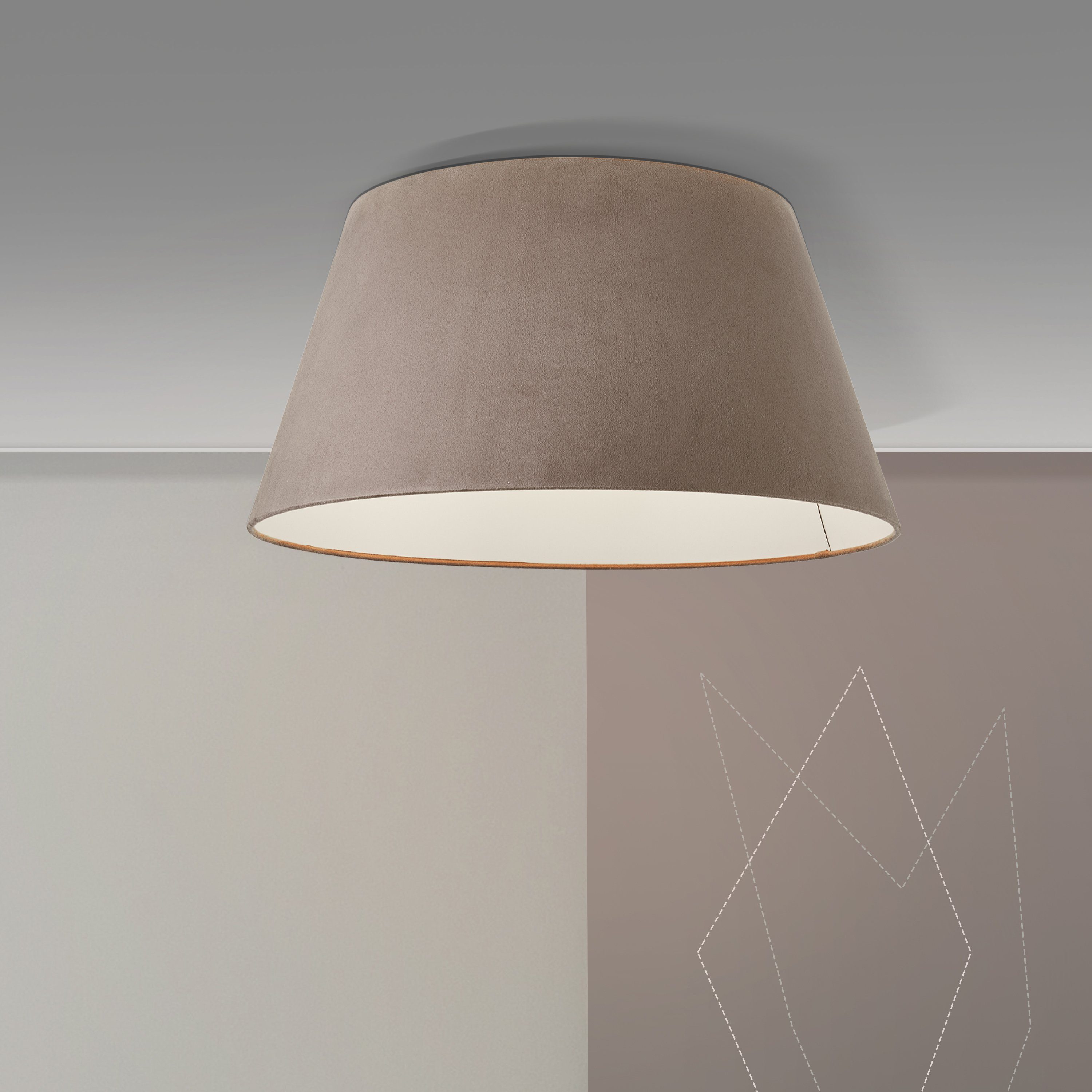 Brilliant Deckenleuchte Brok, Lampe, Brok E27, 50cm 1x A60, taupe, LED-Leucht Für 52W, Deckenleuchte