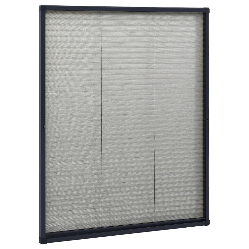 vidaXL Insektenschutz-Fensterrahmen 60 x 80 cm Insektenschutz-Plissee für Fenster Aluminium Anthrazit 60x8