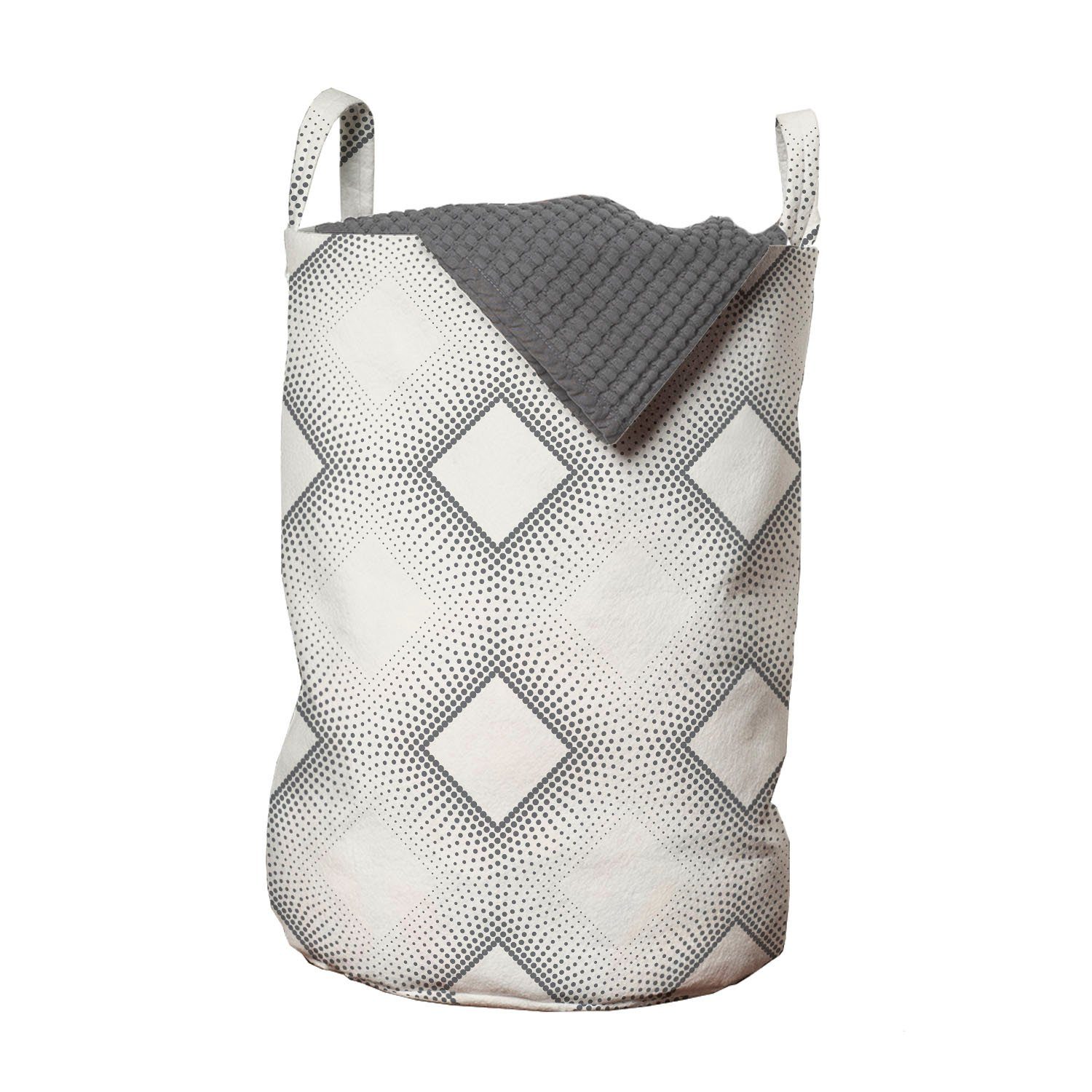Abakuhaus Wäschesäckchen Wäschekorb mit Griffen Kordelzugverschluss für Waschsalons, Mosaik Rhombus Muster von Punkten