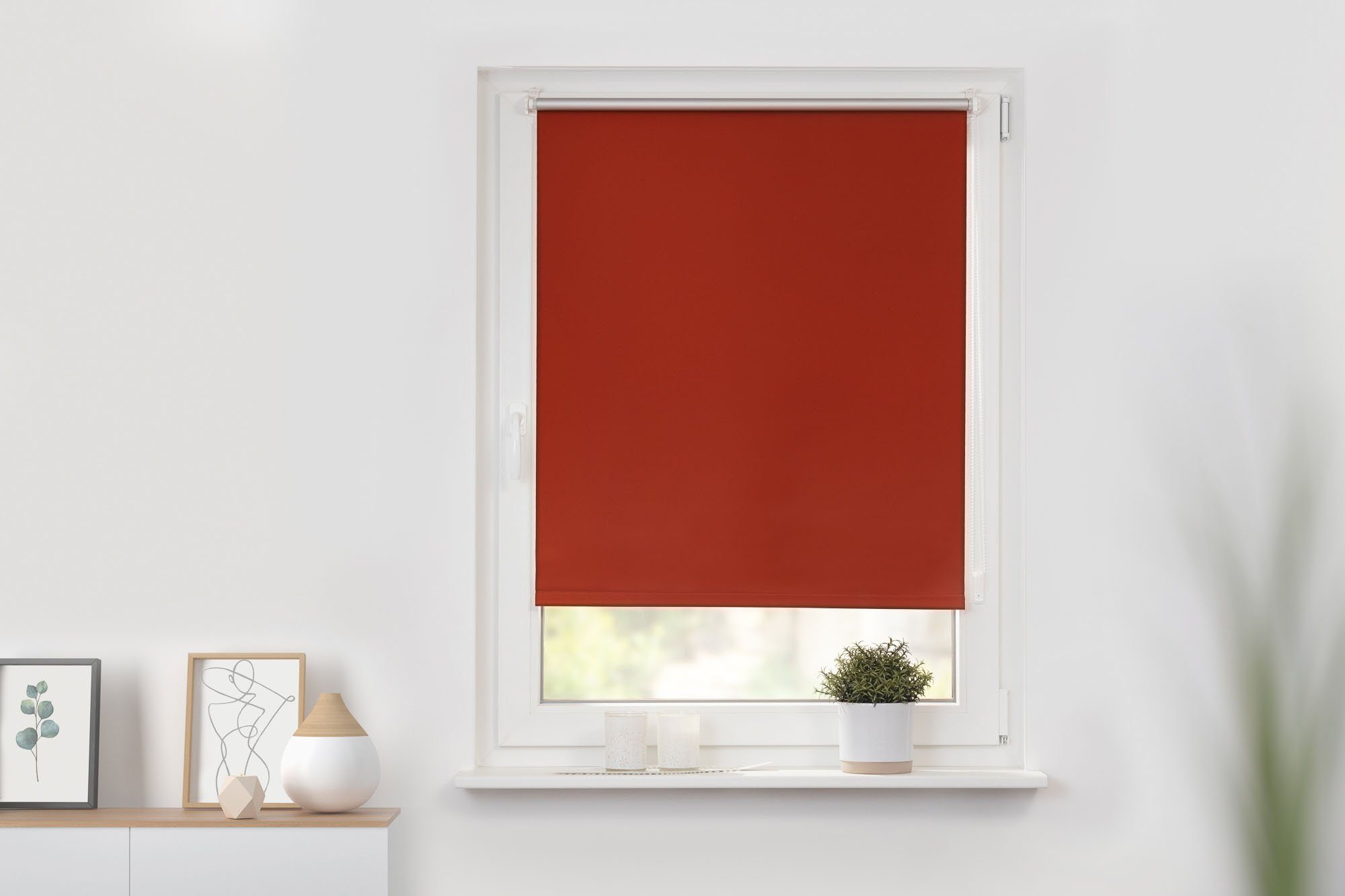 Seitenzugrollo Klemmfix Hitzeschutz, LICHTBLICK ORIGINAL, verdunkelnd, ohne Bohren, freihängend, Klemmfix, mit Thermobeschichtung