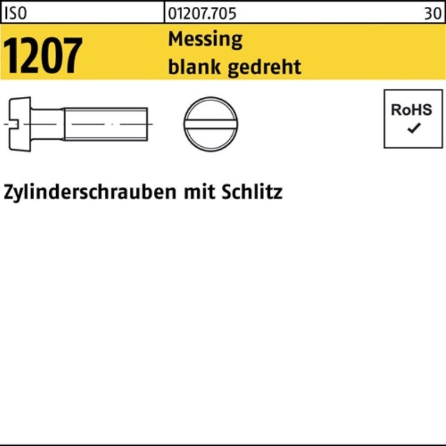 gedre ISO Zylinderschraube Reyher 1207 Pack blank Messing M1x Zylinderschraube 2 100er Schlitz