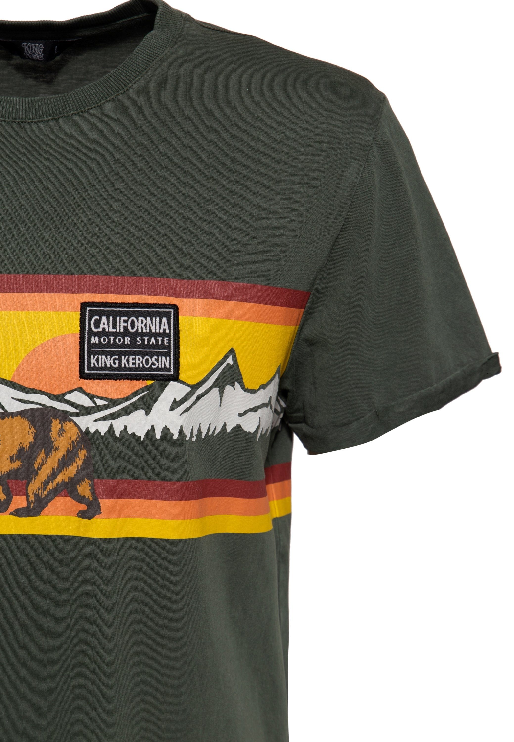KingKerosin T-Shirt CA Bear Acidwashed