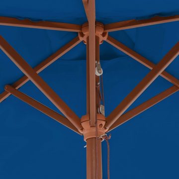 vidaXL Balkonsichtschutz Sonnenschirm mit Holzmast Blau 150x200 cm