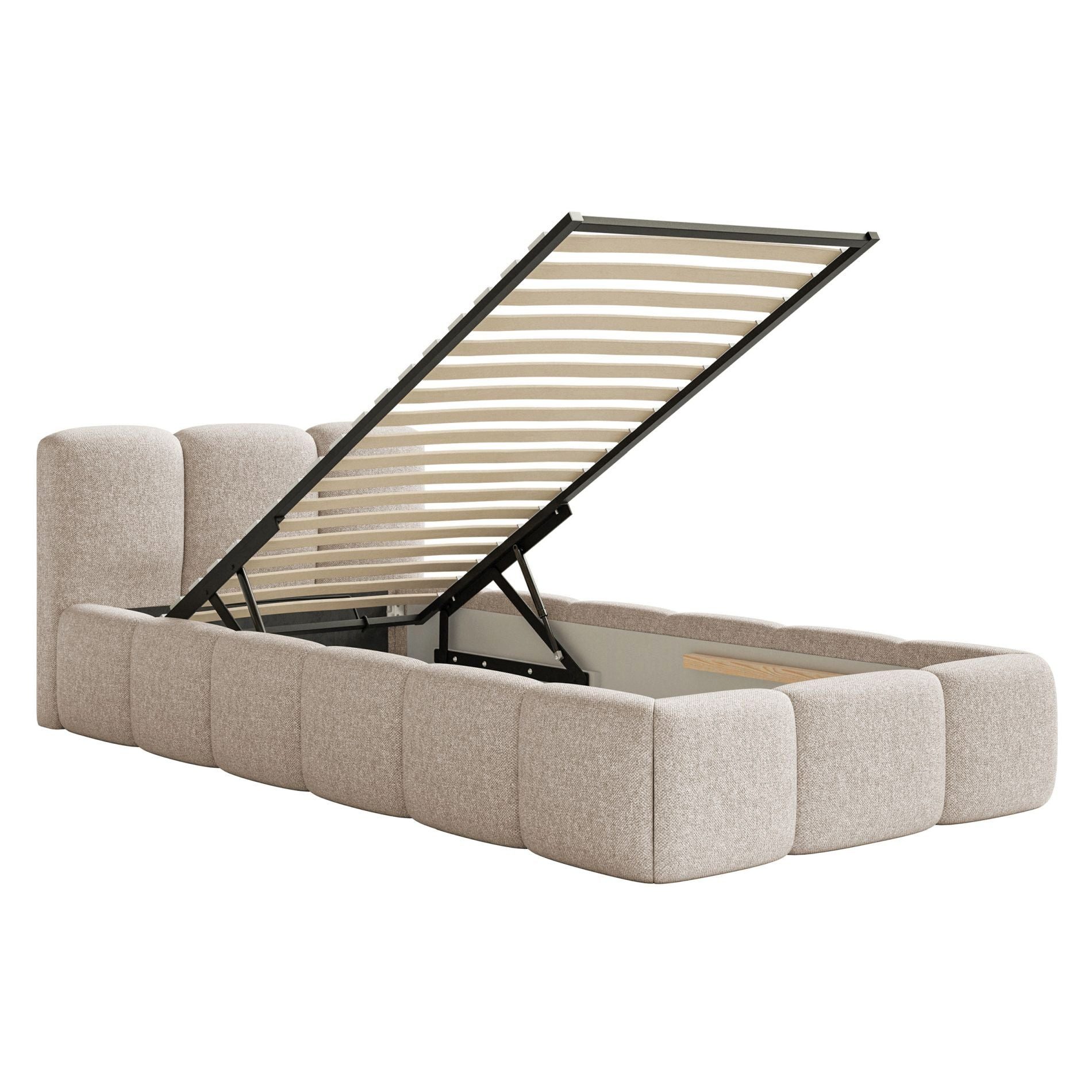 Selsey Kinderbett CLOUDY, mit Bettkasten, Lattenrost, Chenille wasserabweisend, 90 x 200 cm