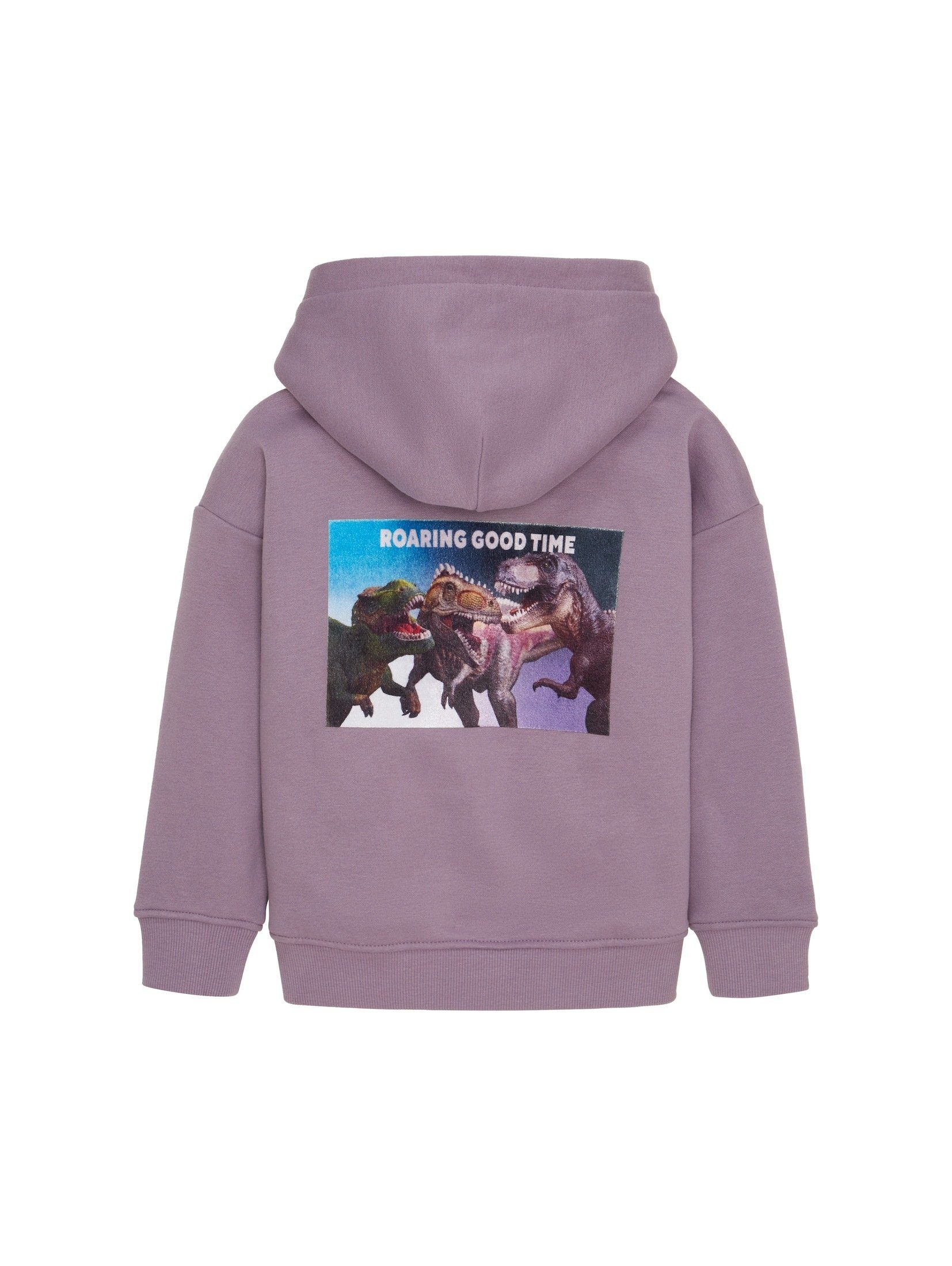 purple Oversized Bio-Baumwolle mit Hoodie Sweatshirt greyish TOM TAILOR