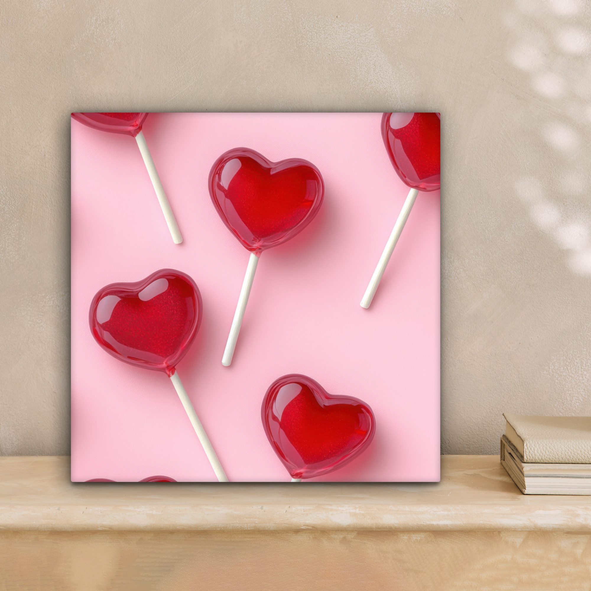 OneMillionCanvasses® Leinwandbild Lutscher - Herzen - Rosa, Fotodruck (1 St günstig online kaufen