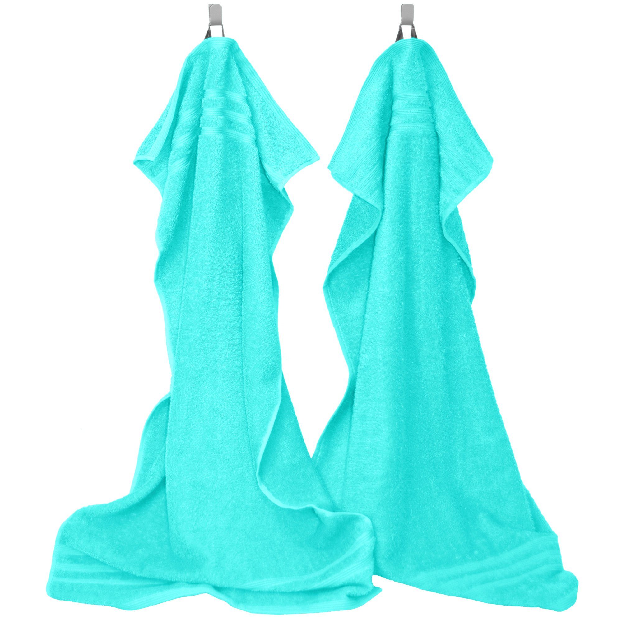 Lashuma Handtuch Set London, Frottee (Set, 2-St), Frotteehandtücher Türkis 50x100 cm aus Baumwolle