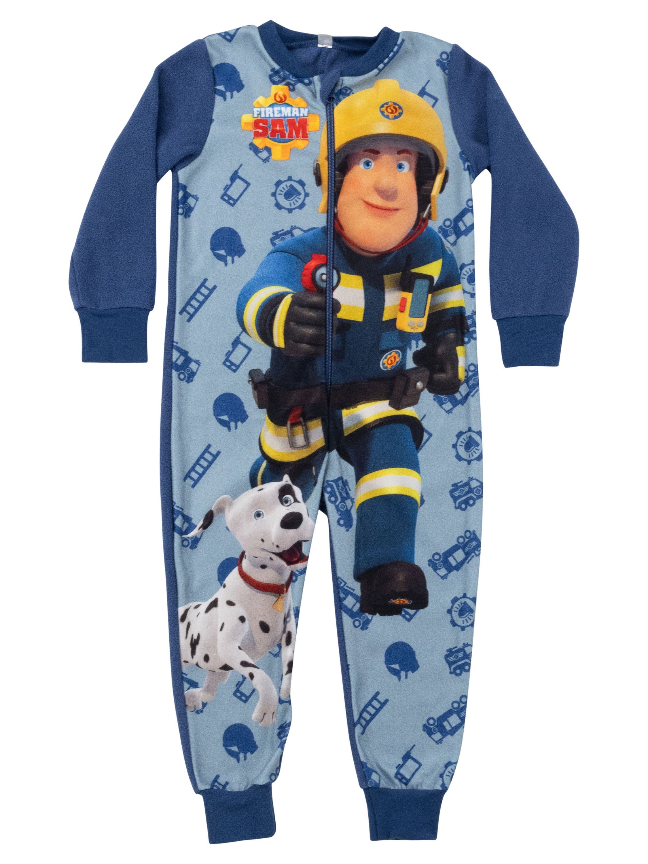 United Labels® Jumpsuit Feuerwehrmann Sam Jumpsuit Overall Pyjama Schlafanzug langarm – Bild 2 von 5