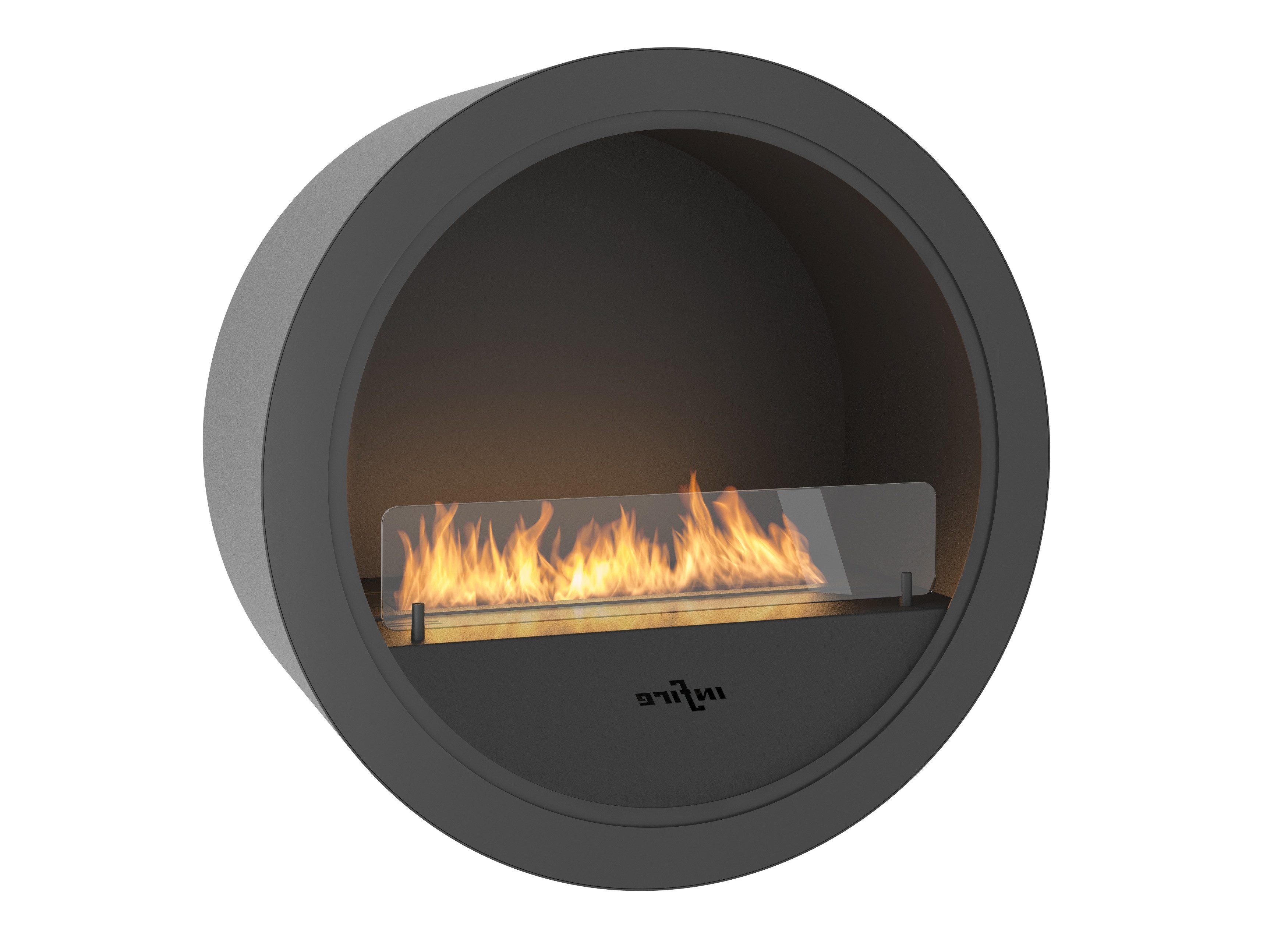 Infire Echtfeuer-Dekokamin Incyrcle Wall Ethanolkamin, bis zu 2 KW Heizleistung, TÜV zertifiziert