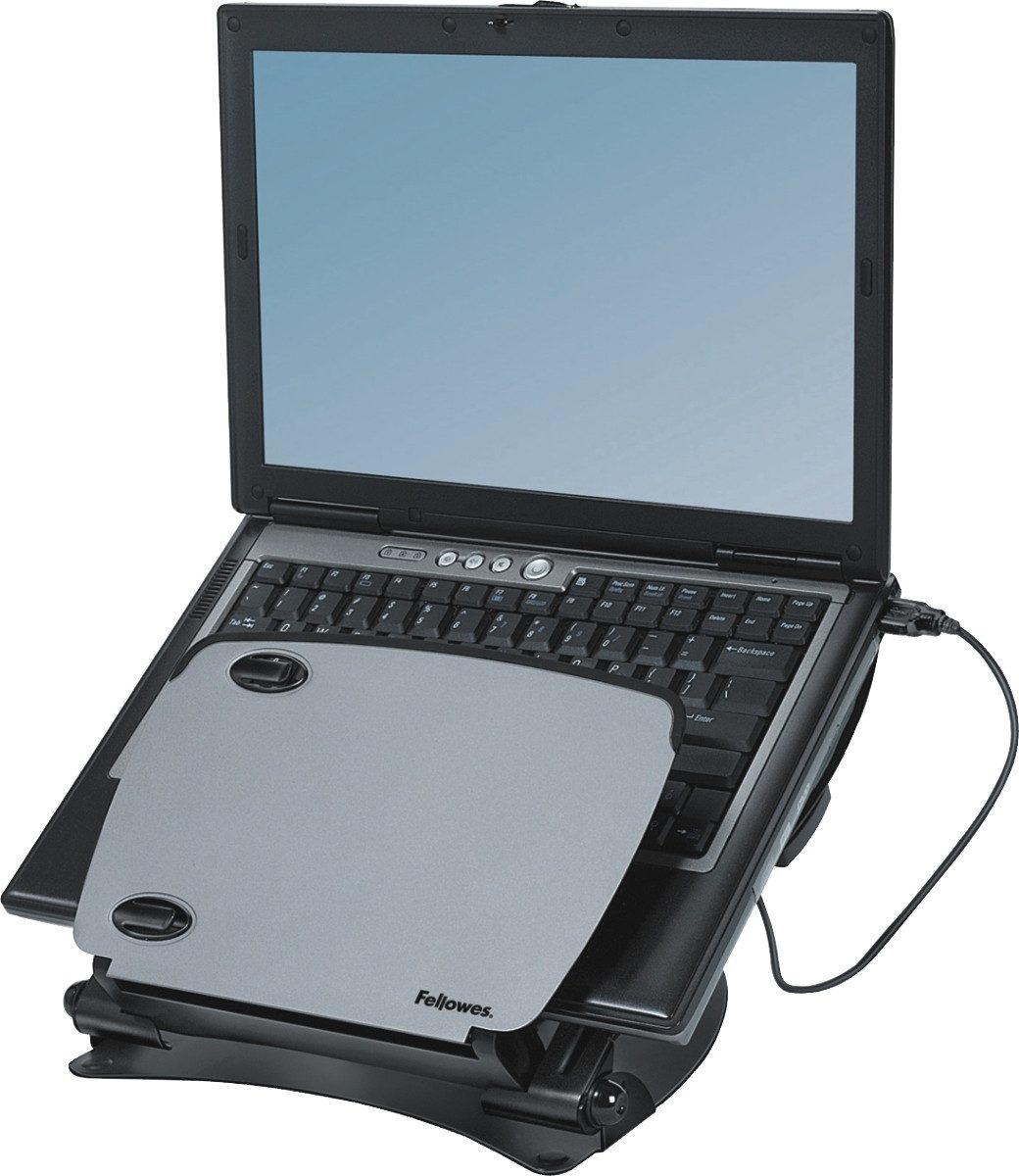 FELLOWES Monitor-Halterung Laptopständer mit USB Hub silber/schwarz