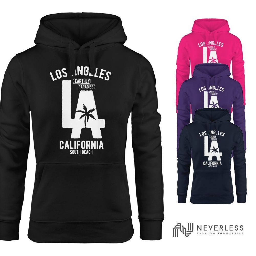 Neverless Hoodie Hoodie Damen Los Angeles California LA Palme Sweatshirt Ka günstig online kaufen