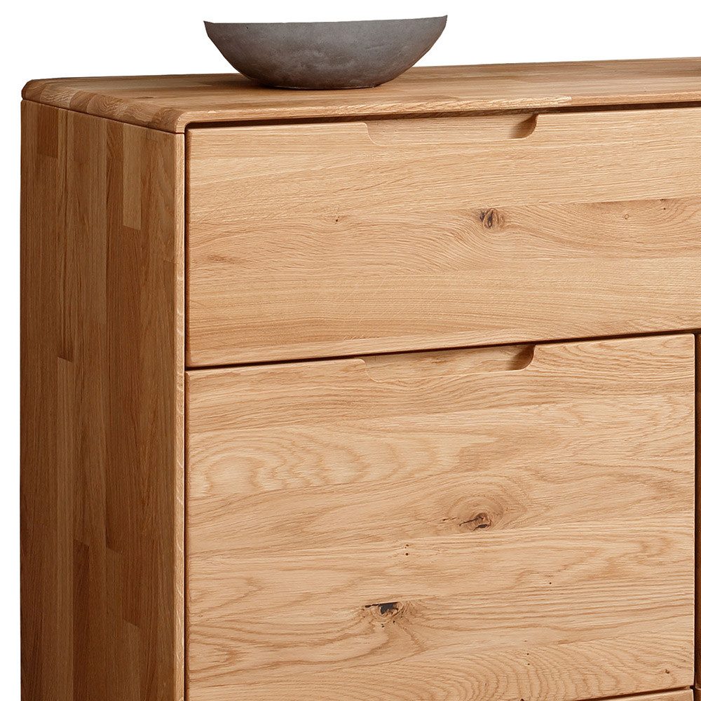 Lomadox Wohnzimmer-Set KALAMANTA-69, (Mega-Spar-Set, 2-St., Kommode groß Kommode klein), Massivholz Wohnzimmermöbel Kommoden Schrank modern in Eiche