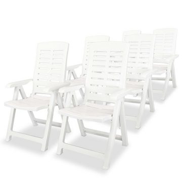 vidaXL Garten-Essgruppe 7-tlg Garten-Essgruppe Kunststoff Weiß Sitzgruppe Set Sitzgruppe