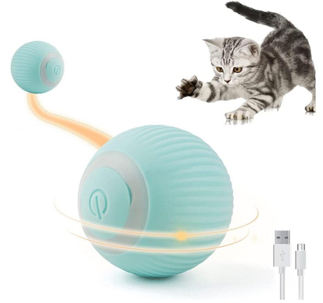 autolock Tierball 2 Stück Katzenspielzeug mit LED Licht Katzenspielzeug, Selbstbeschäftigung Smart Ball Interaktives Katzenspielzeug green