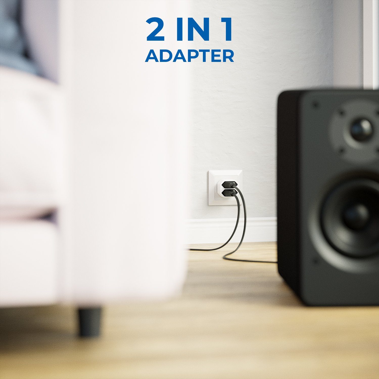 deleyCON deleyCON Mehrfachstecker Indoor 2x Euro-Buchse Innenbereich max. Stromadapter