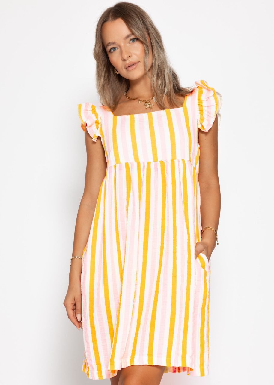 SASSYCLASSY Minikleid Gestreiftes Musselinkleid Damen Kleid günstig online kaufen