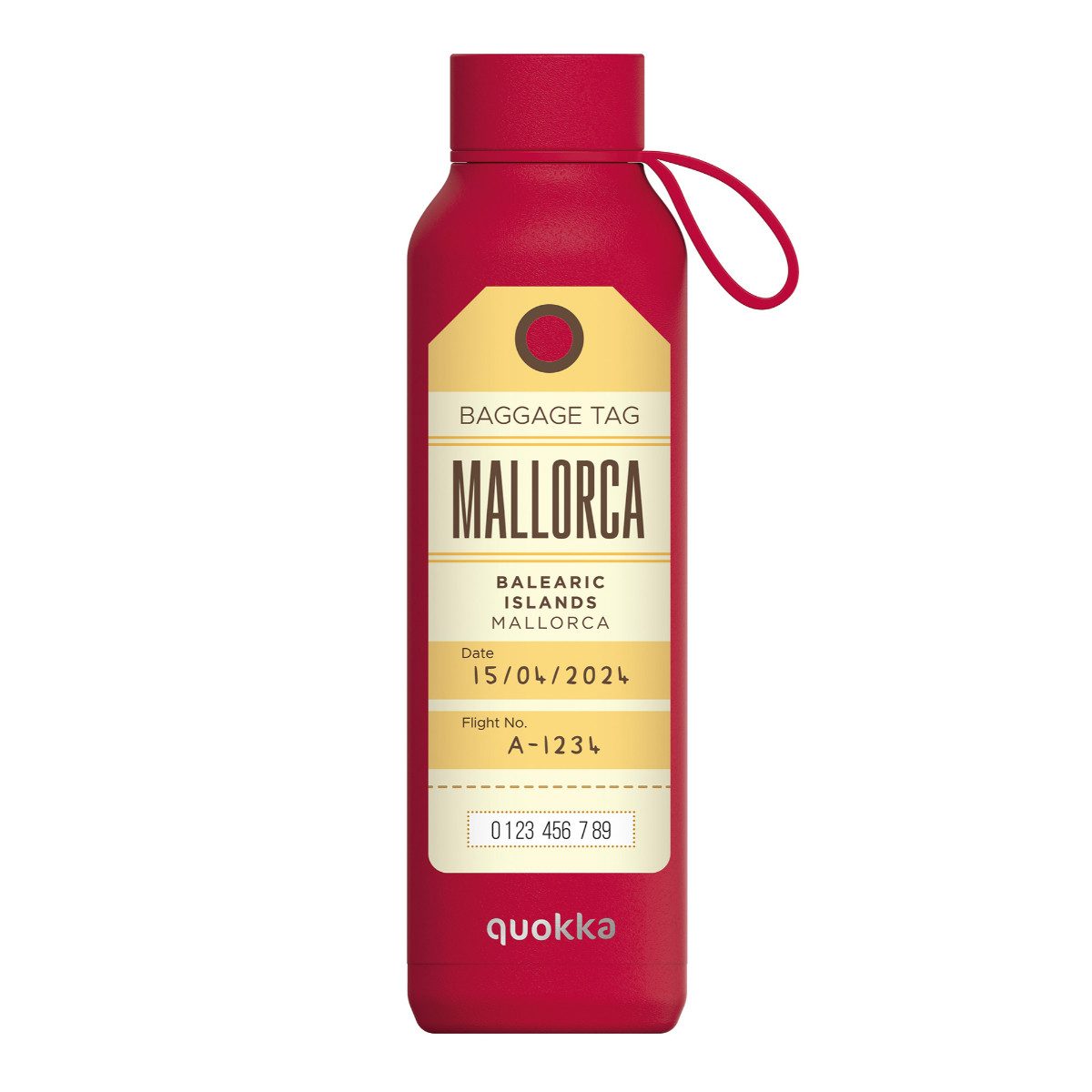 Quokka Trinkflasche Mallorca Label Edelstahl 630 ml Thermoflasche mit Trageschlaufe, Thermofunktion