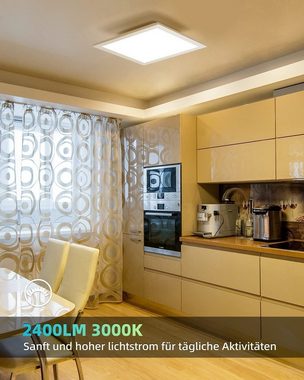 ZMH LED Panel Rechteckig mit Speicherfunktion Modern Schlafzimmer Flur, Quadrat, LED fest integriert, Warmweiß, 3000k, 45*45cm