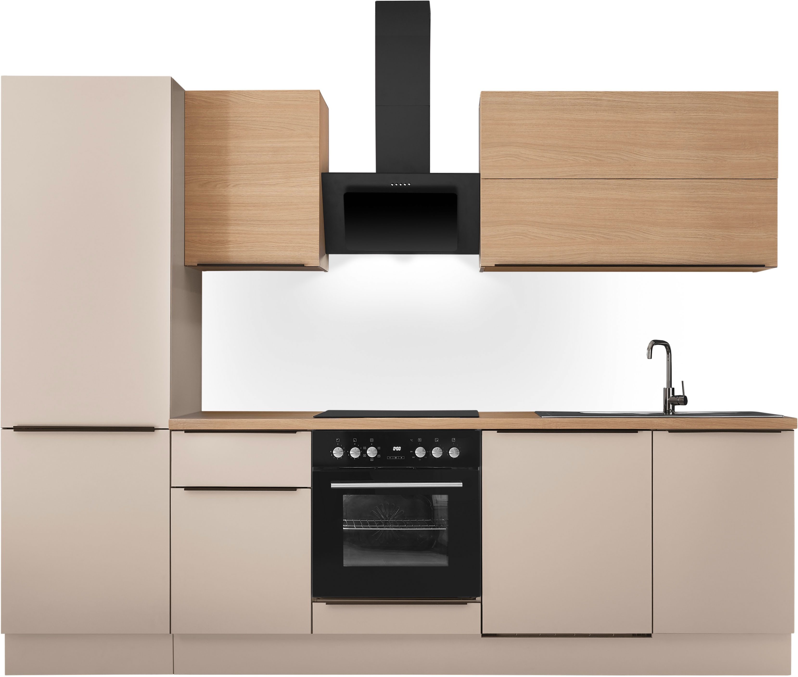 KOCHSTATION Küchenzeile Cocco B/H/T 280x211x60 cm, Breite 280 cm, wahlweise mit E-Geräten und Induktion