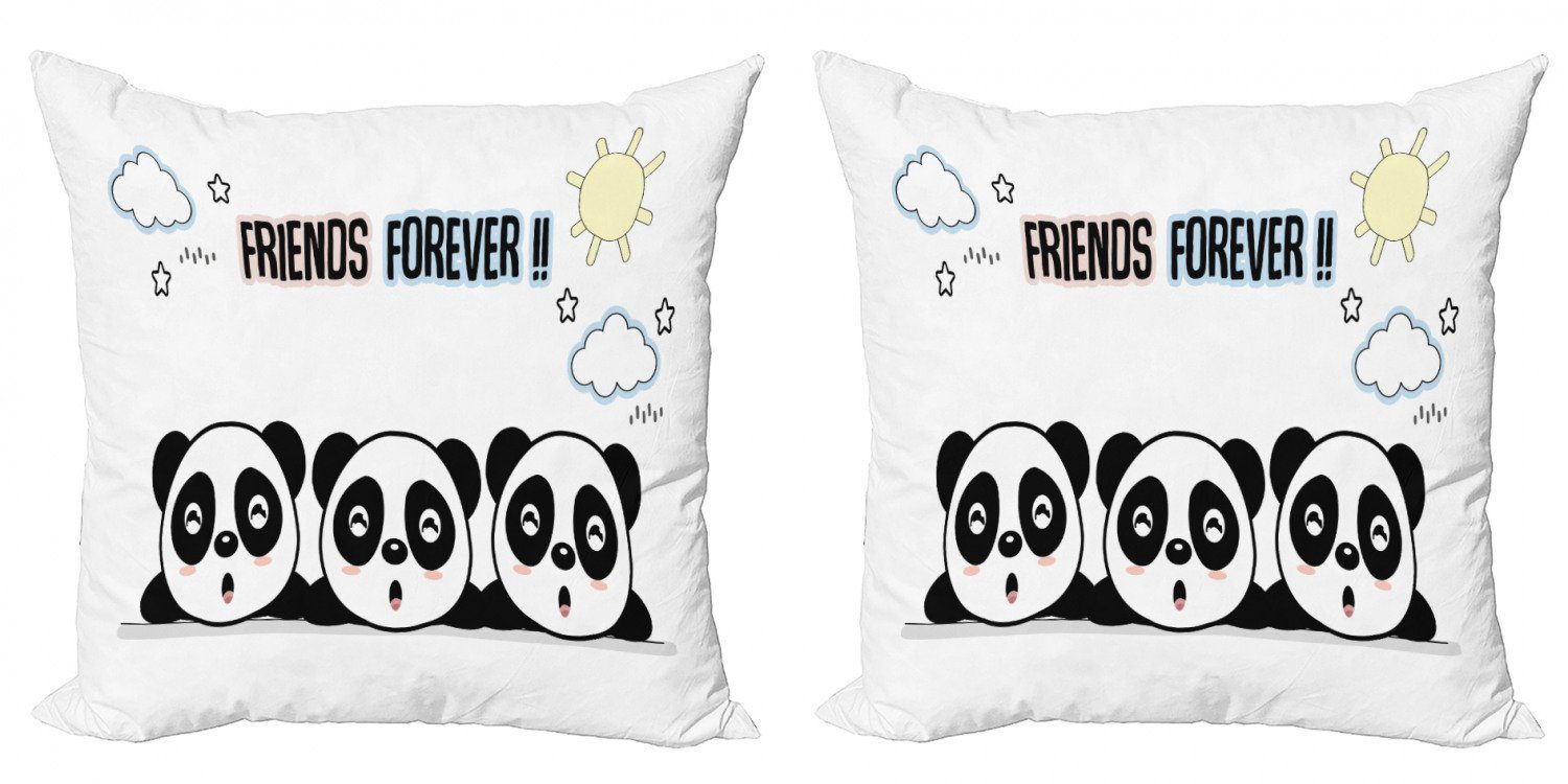Kissenbezüge Modern Accent Doppelseitiger Pandas Für Digitaldruck, (2 Stück), Freunde İmmer 3 Entwurf Abakuhaus