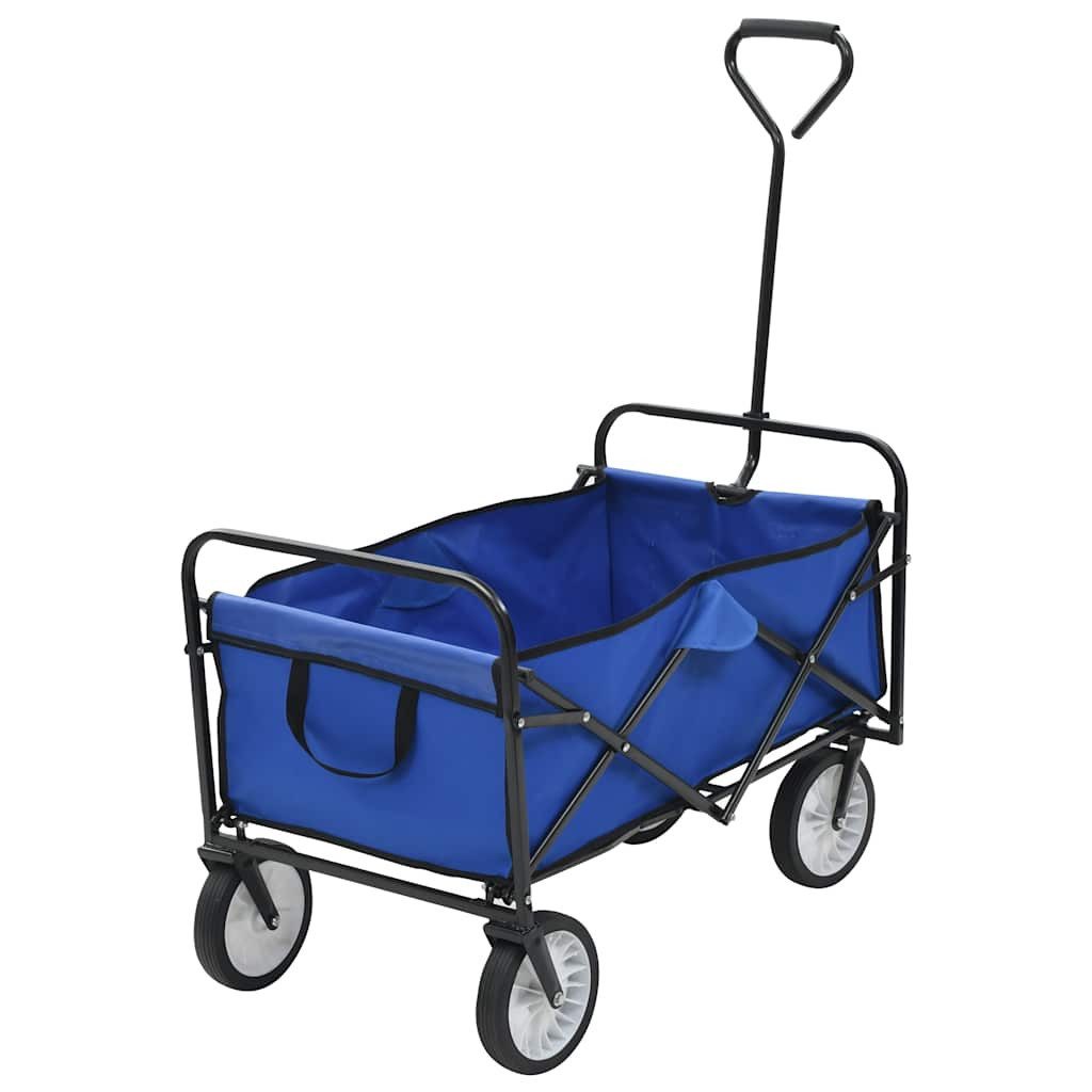 vidaXL Rollwagen Klappbarer Handwagen Stahl Blau, (1 St)
