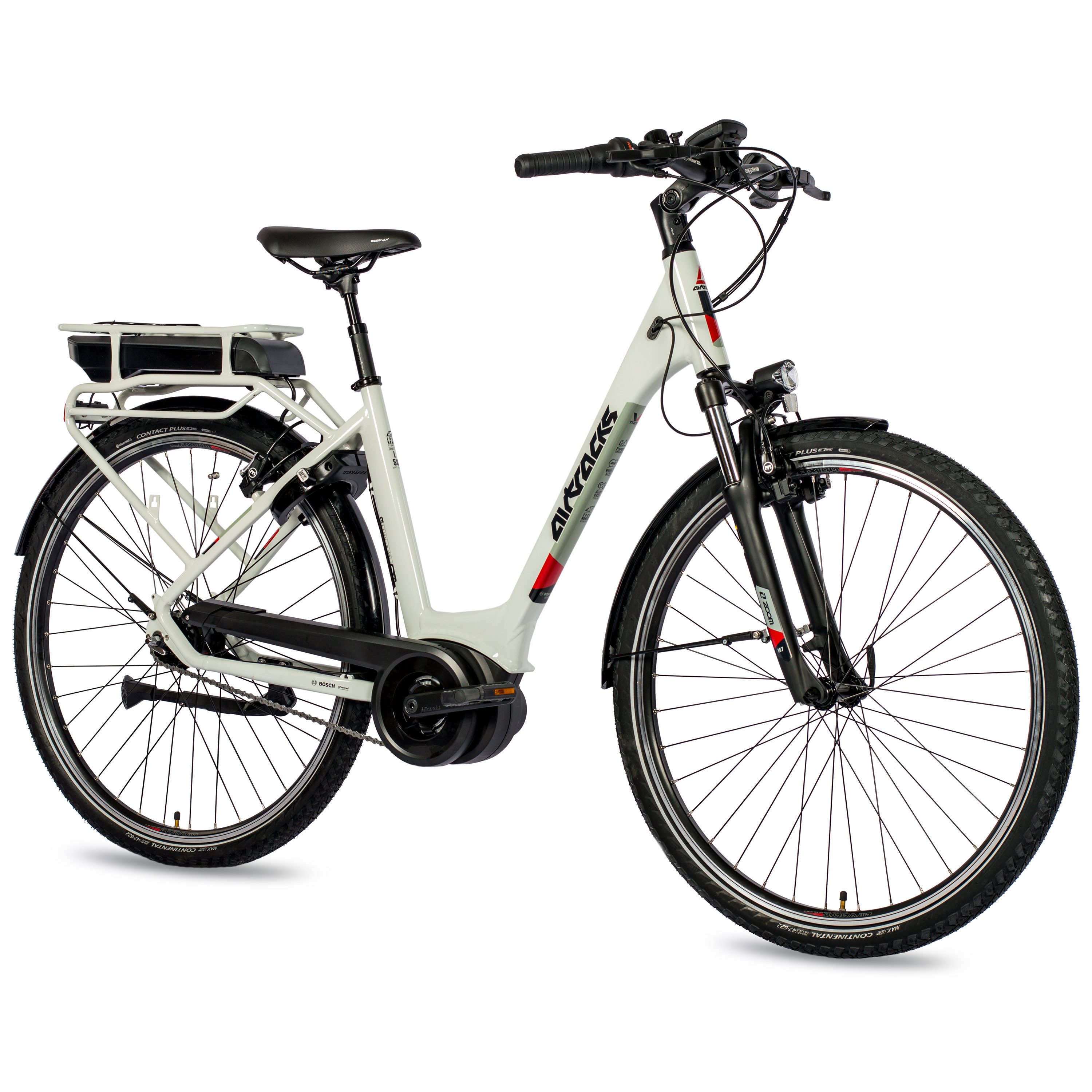 Airtracks E-Bike Cityrad 28" E-Bike Damen City Fahrrad V-Tron RACK BOSCH ACTIVE LINE, 7 Gang SHIMANO NEXUS 7 mit Rücktrittbremse Schaltwerk, Nabenschaltung, Mittelmotor, 400 Wh, WAVE Trekking Fahrrad Tiefeinsteiger Low Step 45 50 55cm