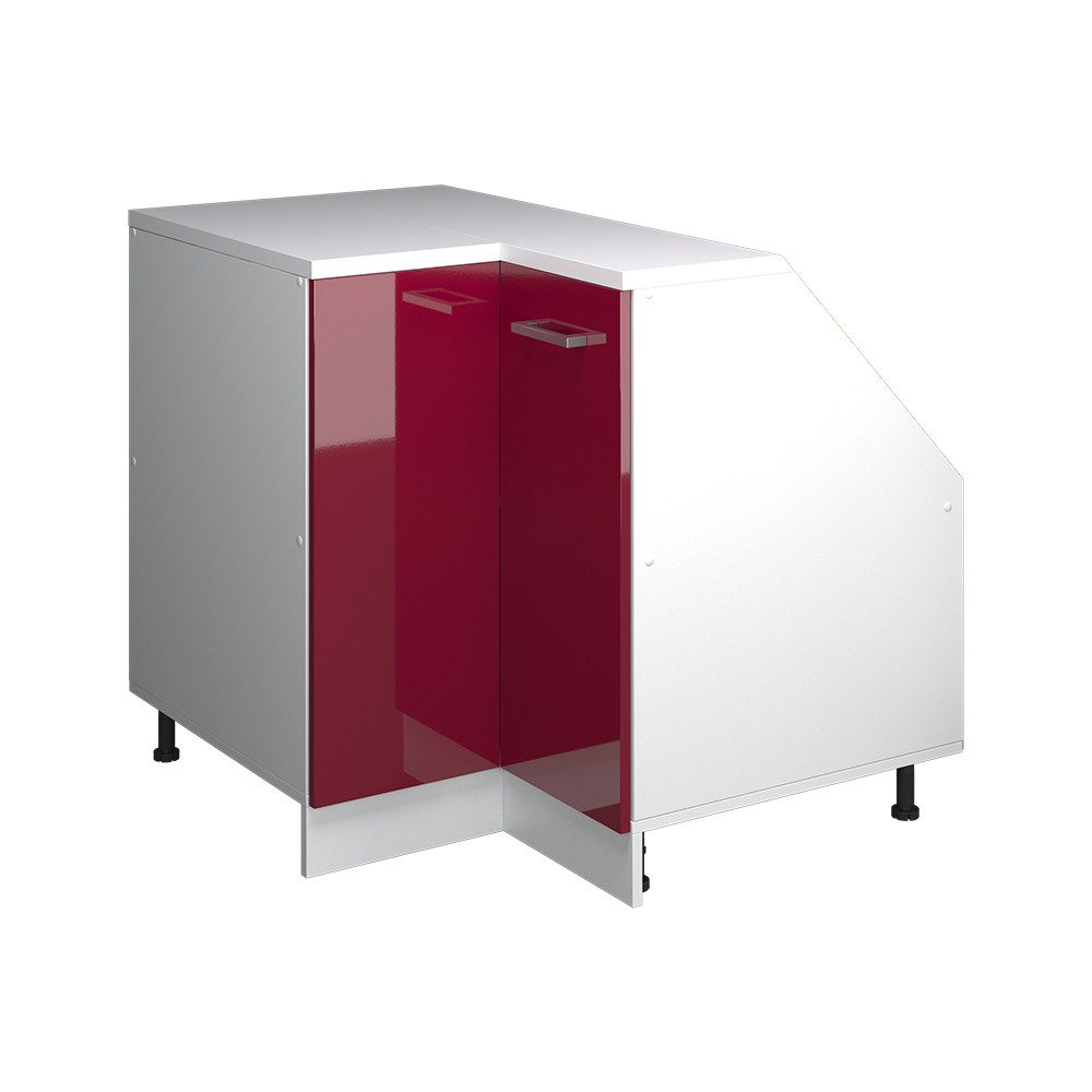 Vicco Kommode Rion, Rot Hochglanz/Weiß, 75.6 x 81.6 cm mit 1 Tür, Schrankkorpus... (1 St)