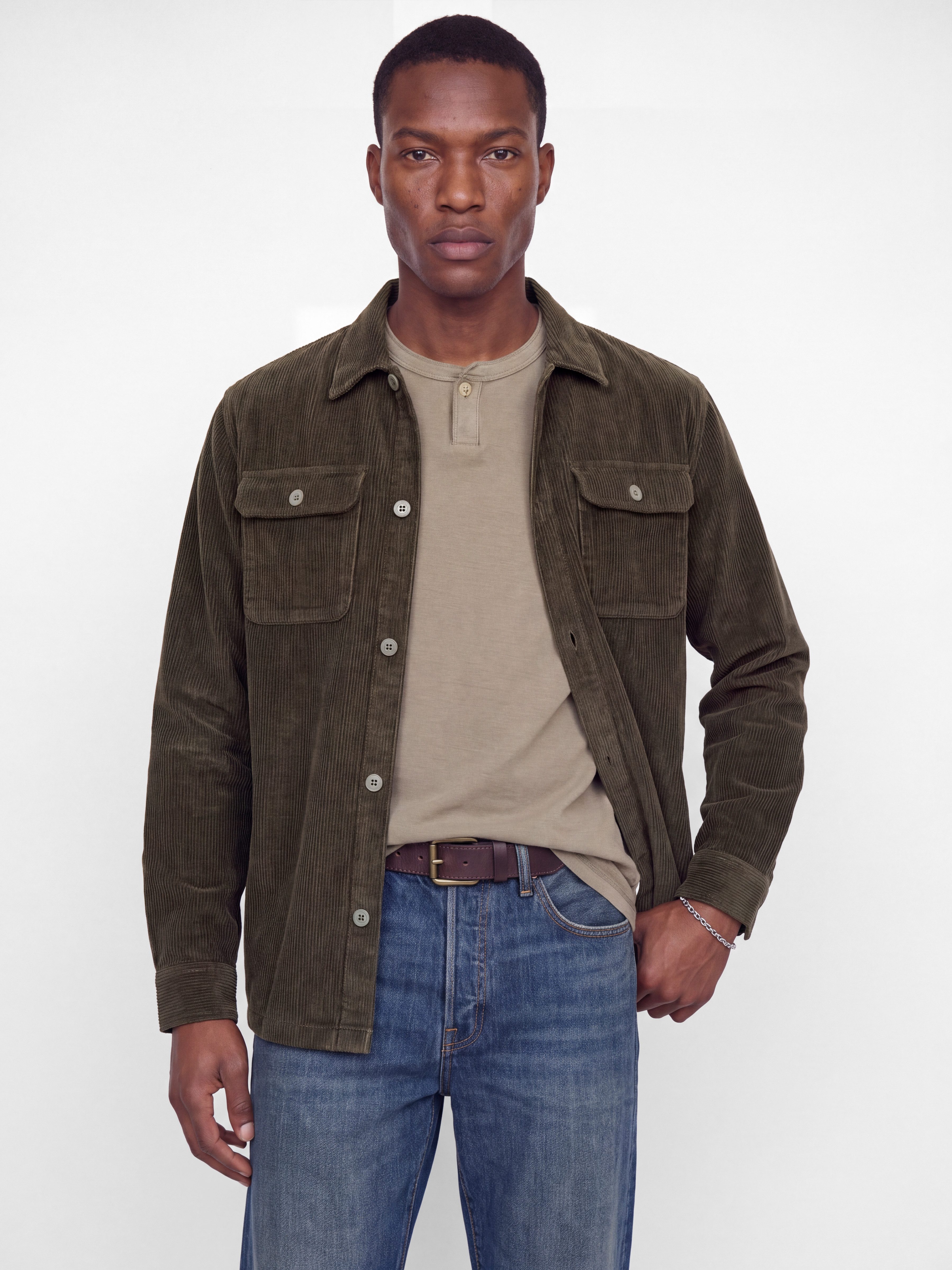 Jack & Jones Langarmhemd JJEREGENT CORD OVERSHIRT LS SN Baumwolle, locker geschnitten
