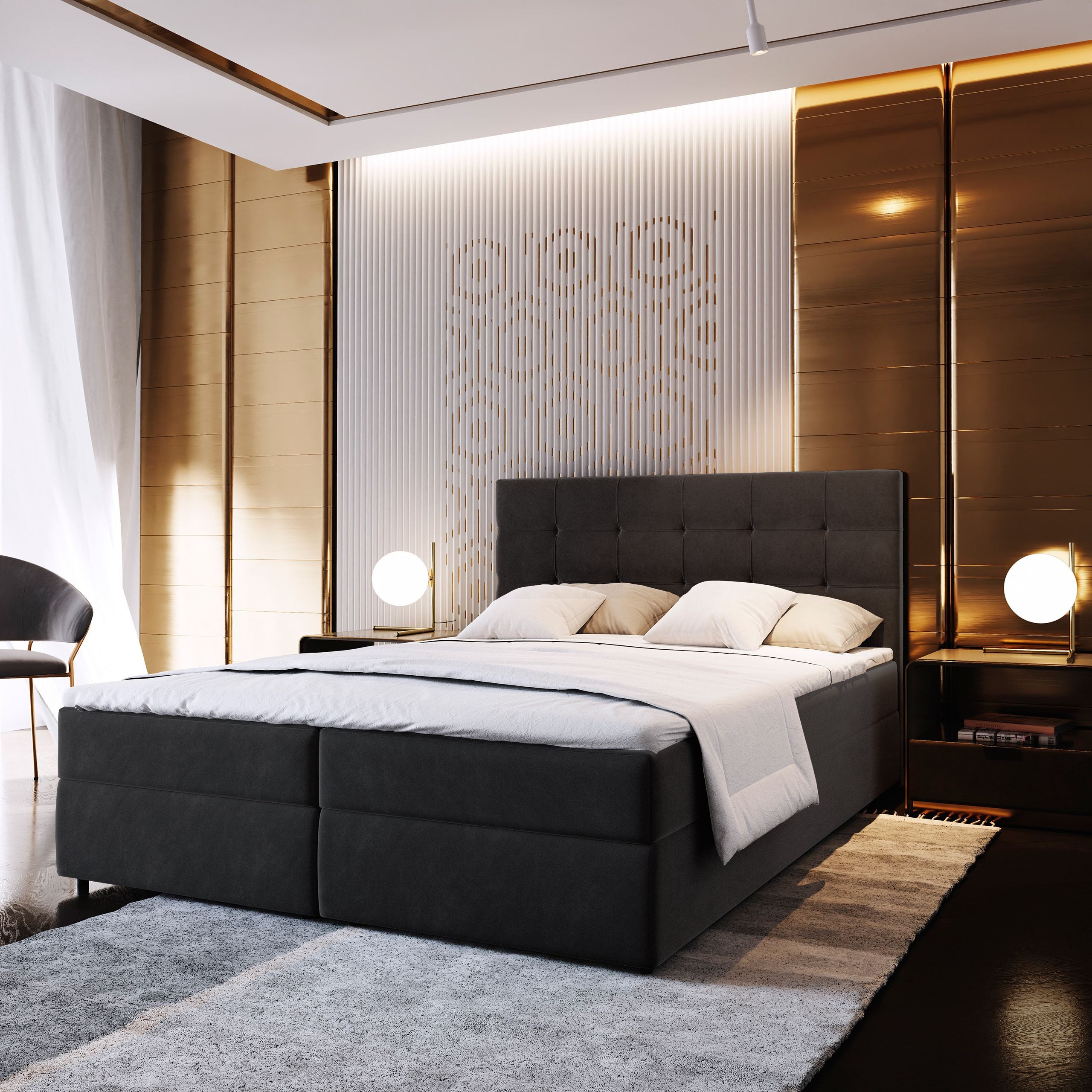 Masseno Boxbett GLOS 140x200 cm mit Bonell Matratze und Topper günstig online kaufen