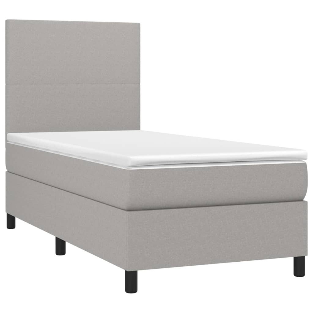 vidaXL Bett Boxspringbett mit Matratze Hellgrau günstig online kaufen