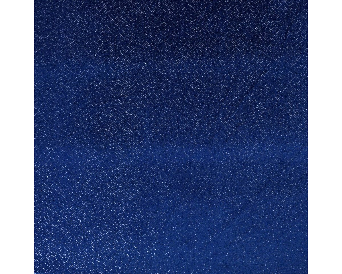 Thumbnail - SCHÖNER LEBEN. Stoff Samtstoff Stretchsamt Glitzer blau silber 1,5m, mit Metallic-Effekt