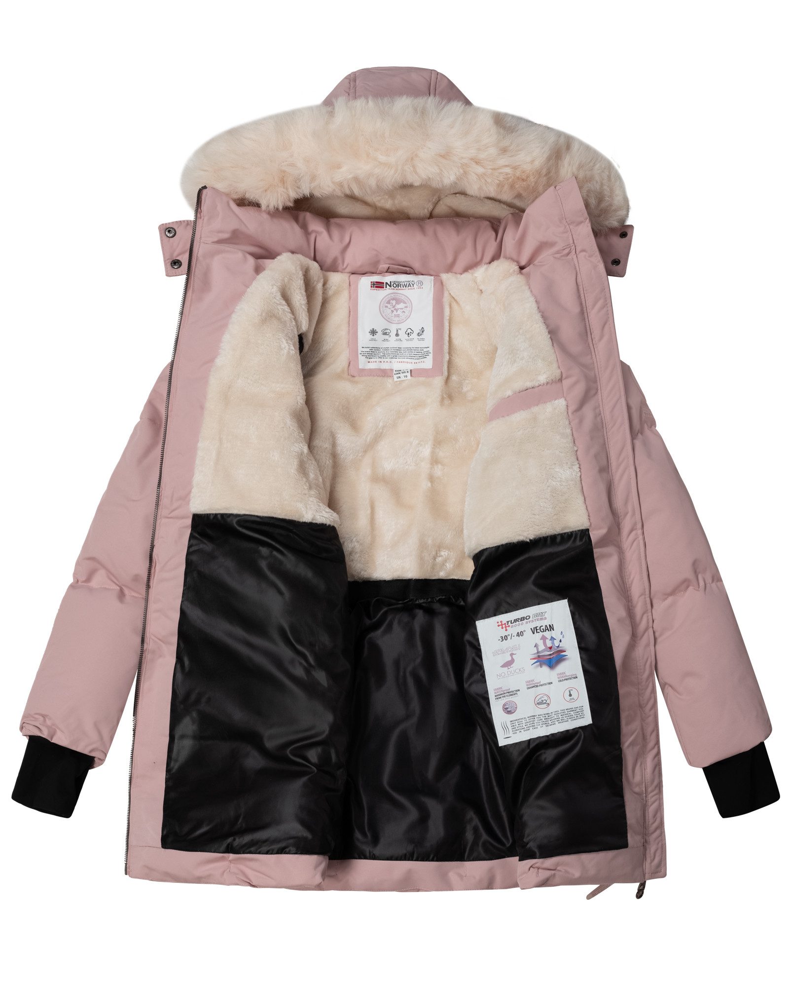 Geographical Norway Parka Damen Winter Jacke Mantel Parka Steppjacke Winterparka warm Outdoor