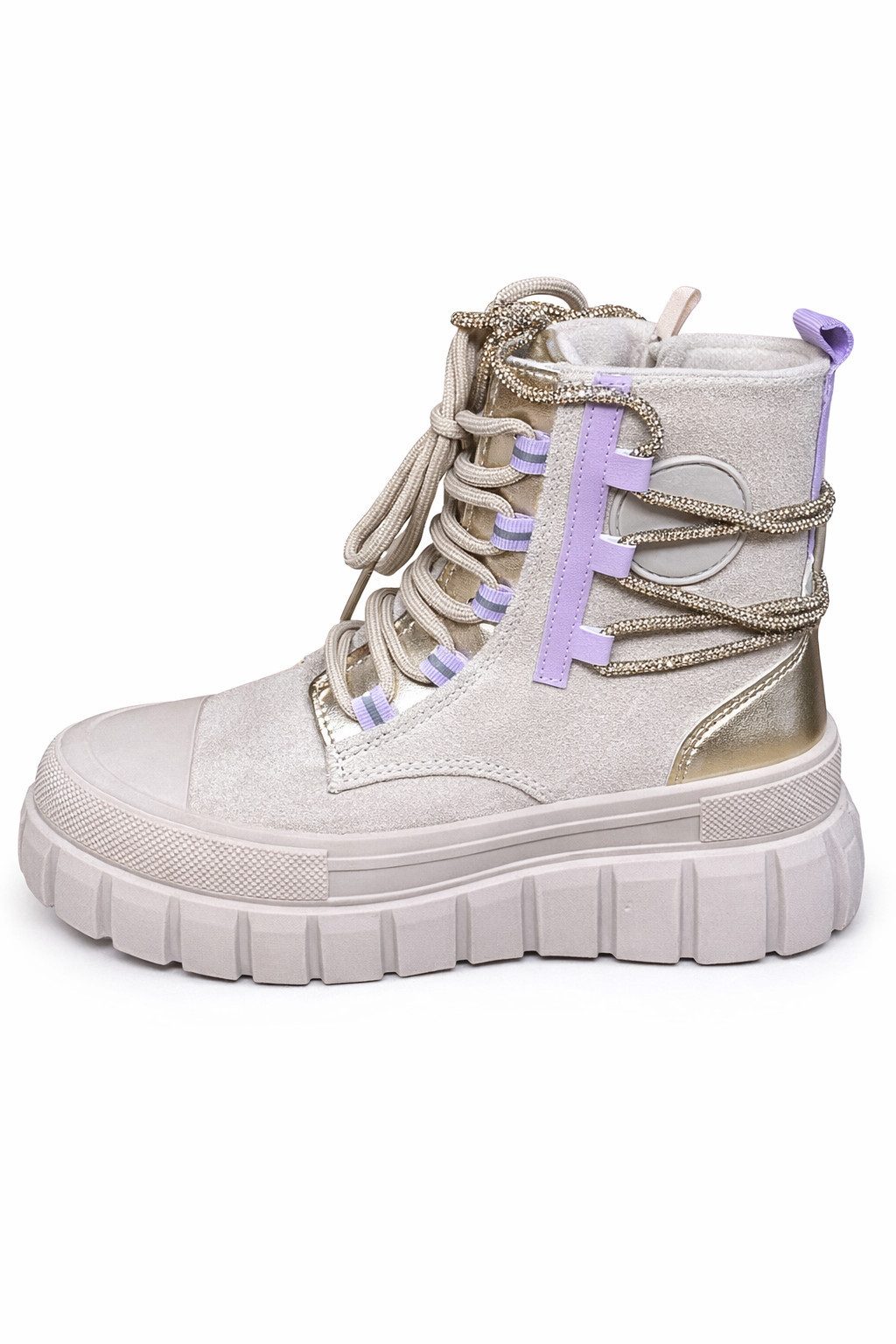 Pogolino 8-124 Sneaker Damen Sneakers High Top ungefüttert mit Reißverschluss
