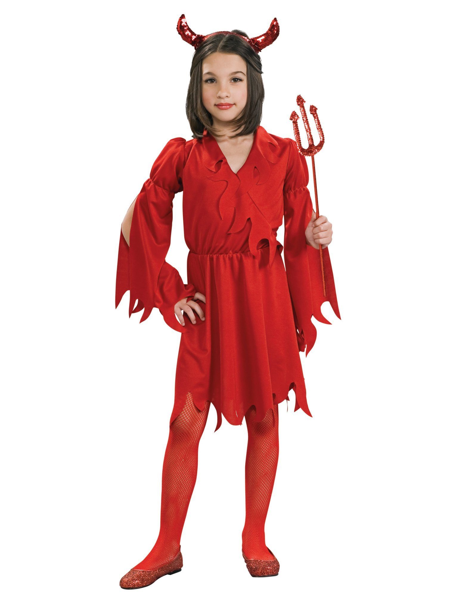 Rubie´s Teufel-Kostüm Teufelskleid - Halloween Kostüm Kinder Mädchen, Kleiner roter Dämon für Karneval und Halloween