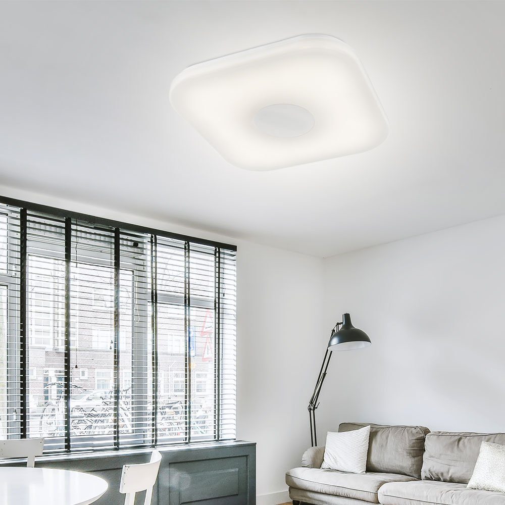 satiniert Beleuchtung Ess Wohn LED Warmweiß, Leuchte Deckenleuchte, Neutralweiß, Kaltweiß, etc-shop verbaut, Decken FERNBEDIENUNG Zimmer fest LED-Leuchtmittel LED Tageslichtweiß,