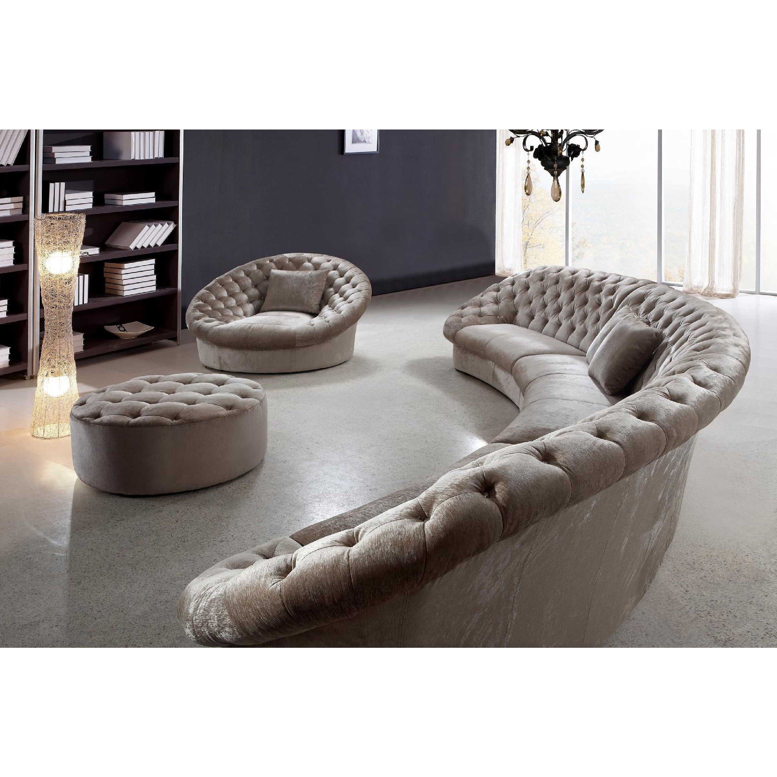 JVmoebel Chesterfield-Sofa Designer Rundes Polstersofa Chesterfield Design Modern Neu, Made in Europe