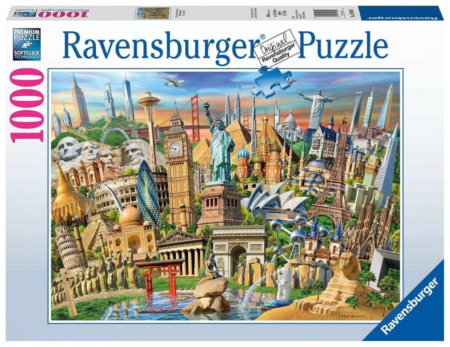Puzzleteile 1000 Ravensburger Puzzle Sehenswürdigkeiten weltweit. Puzzle 1000 teile,