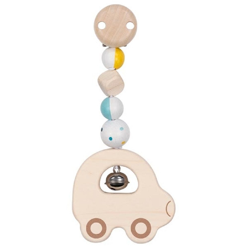 Kinderwagenkette Clip Auto aus Holz mit Glöckchen für den Kinderwagen 65343