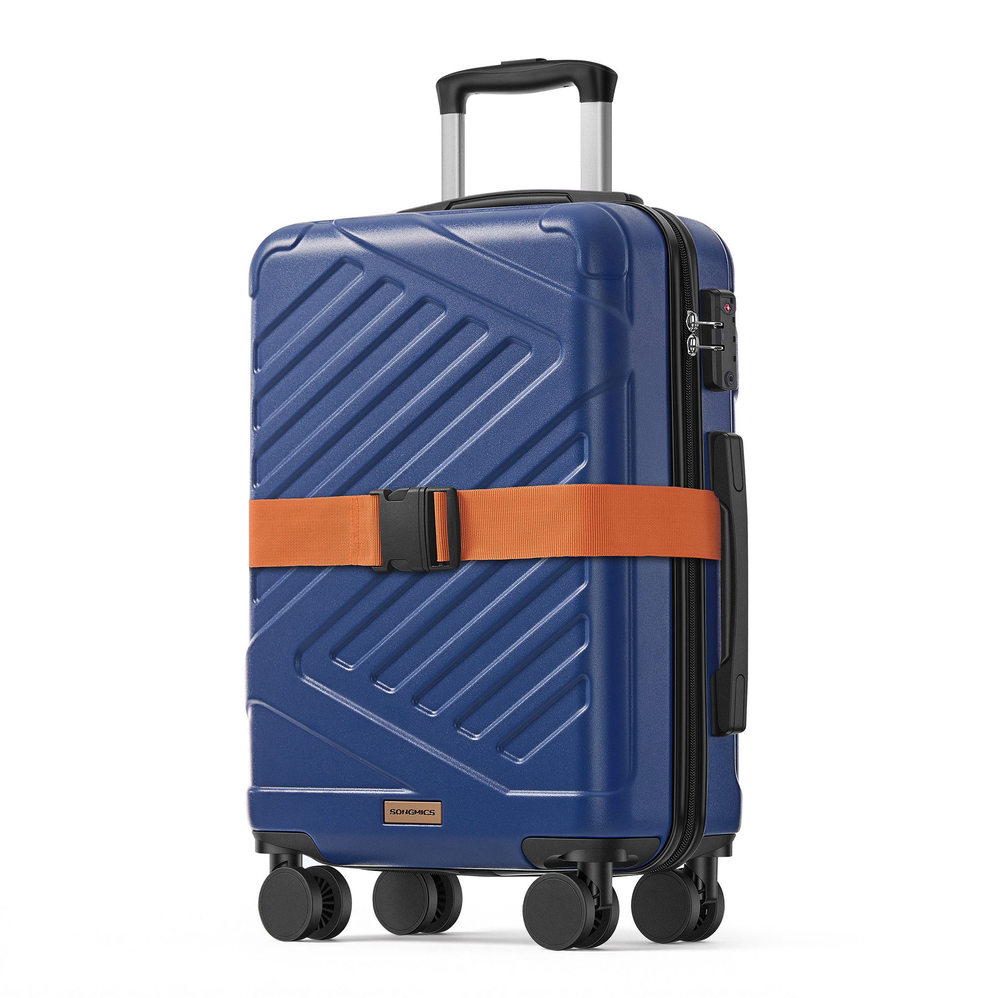 SONGMICS Hartschalen-Trolley Kofferset, 360° Rollen, robuster Reisekoffer, Bordcase, ABS