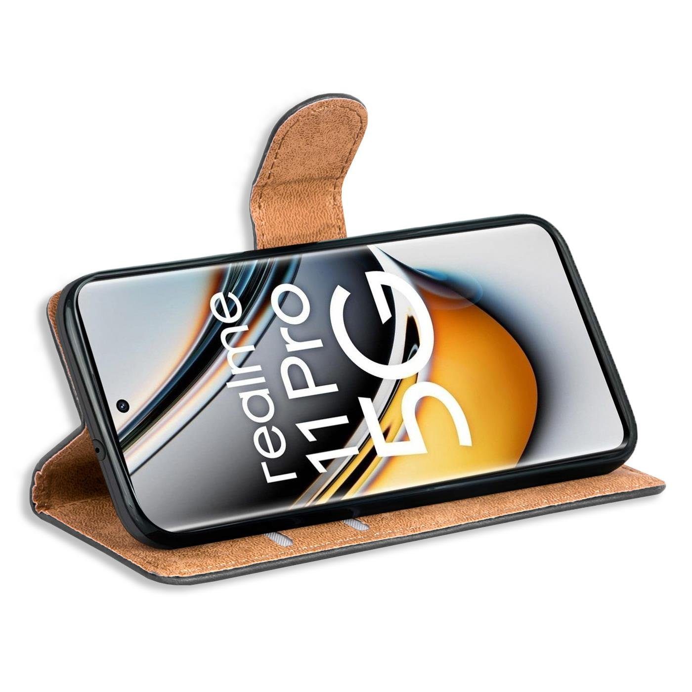 CoolGadget Handyhülle Wallet Klapp Tasche Book Case für Realme 11 Pro 5G 6,7 Zoll, Hülle Klapphülle Flip Cover Etui Schutzhülle