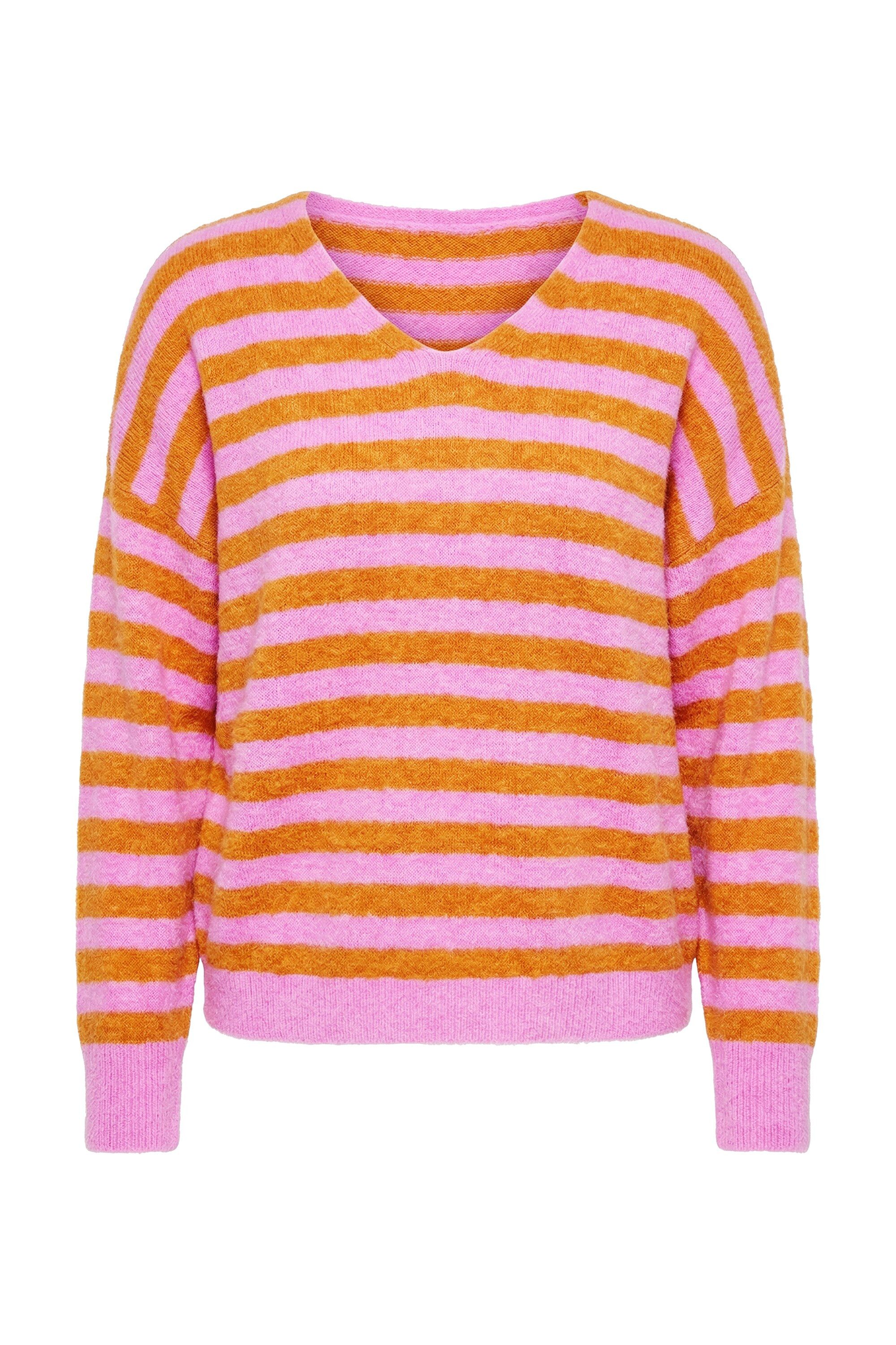 Strickpullover Pullover Boxy Shape Streifenstrick