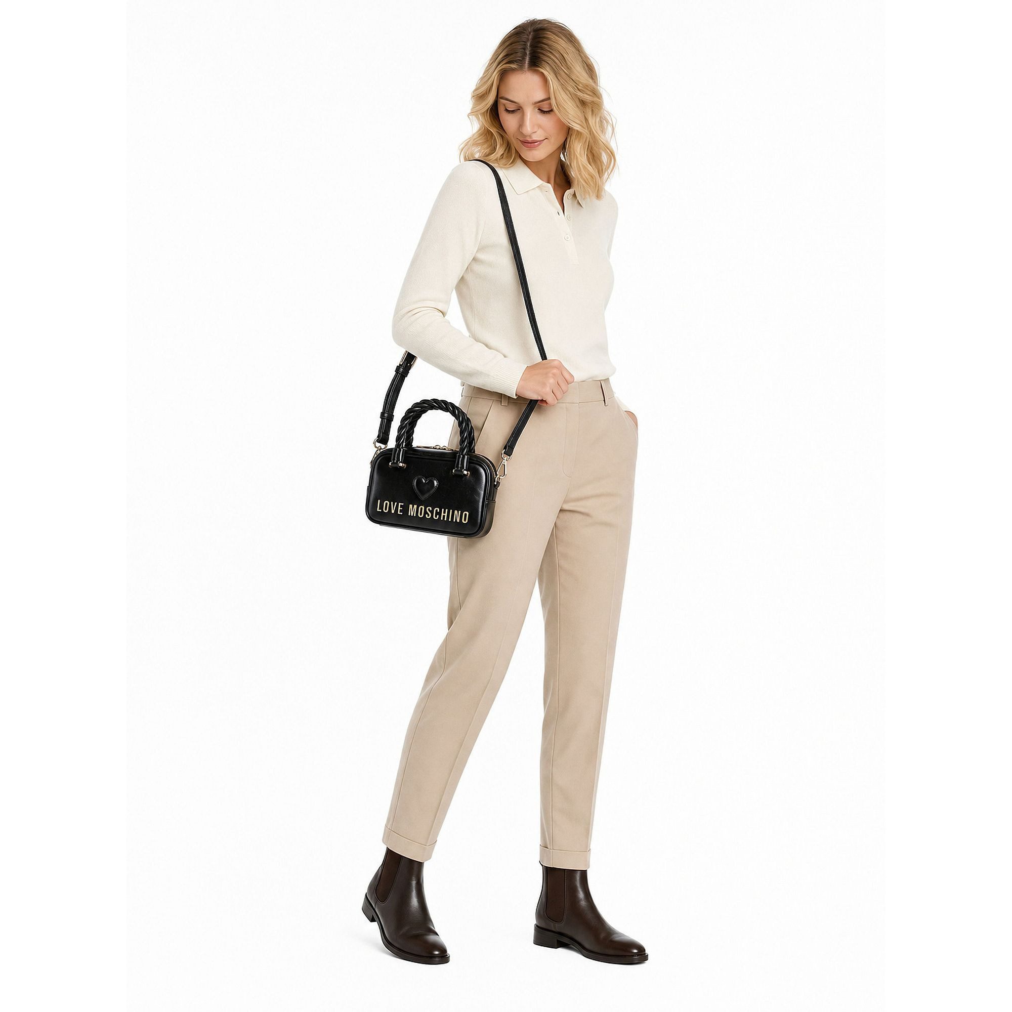 LOVE MOSCHINO Henkeltasche Nero, Lederfaserstoff