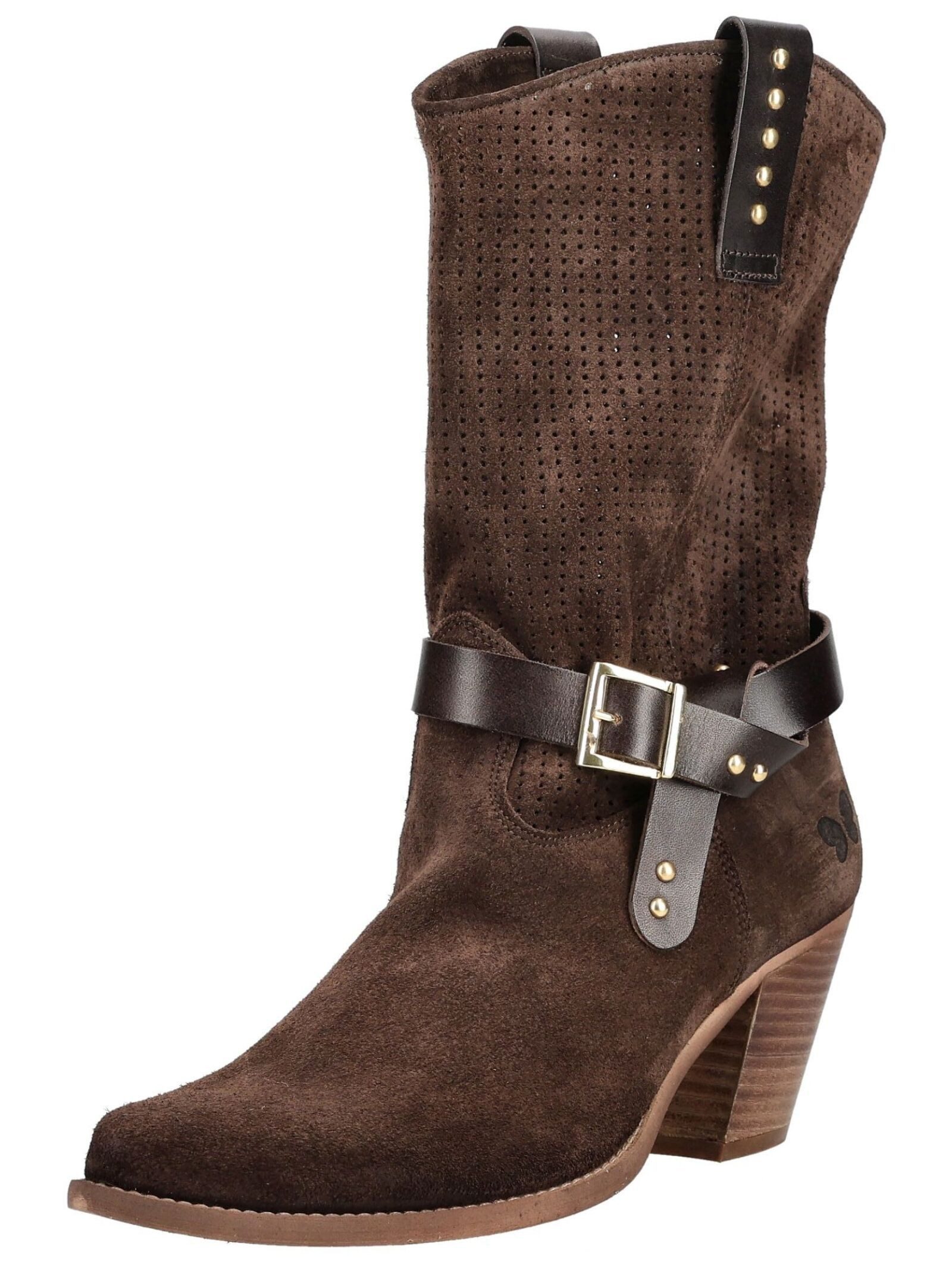 Stiefelette Veloursleder . Cowboy Stiefelette