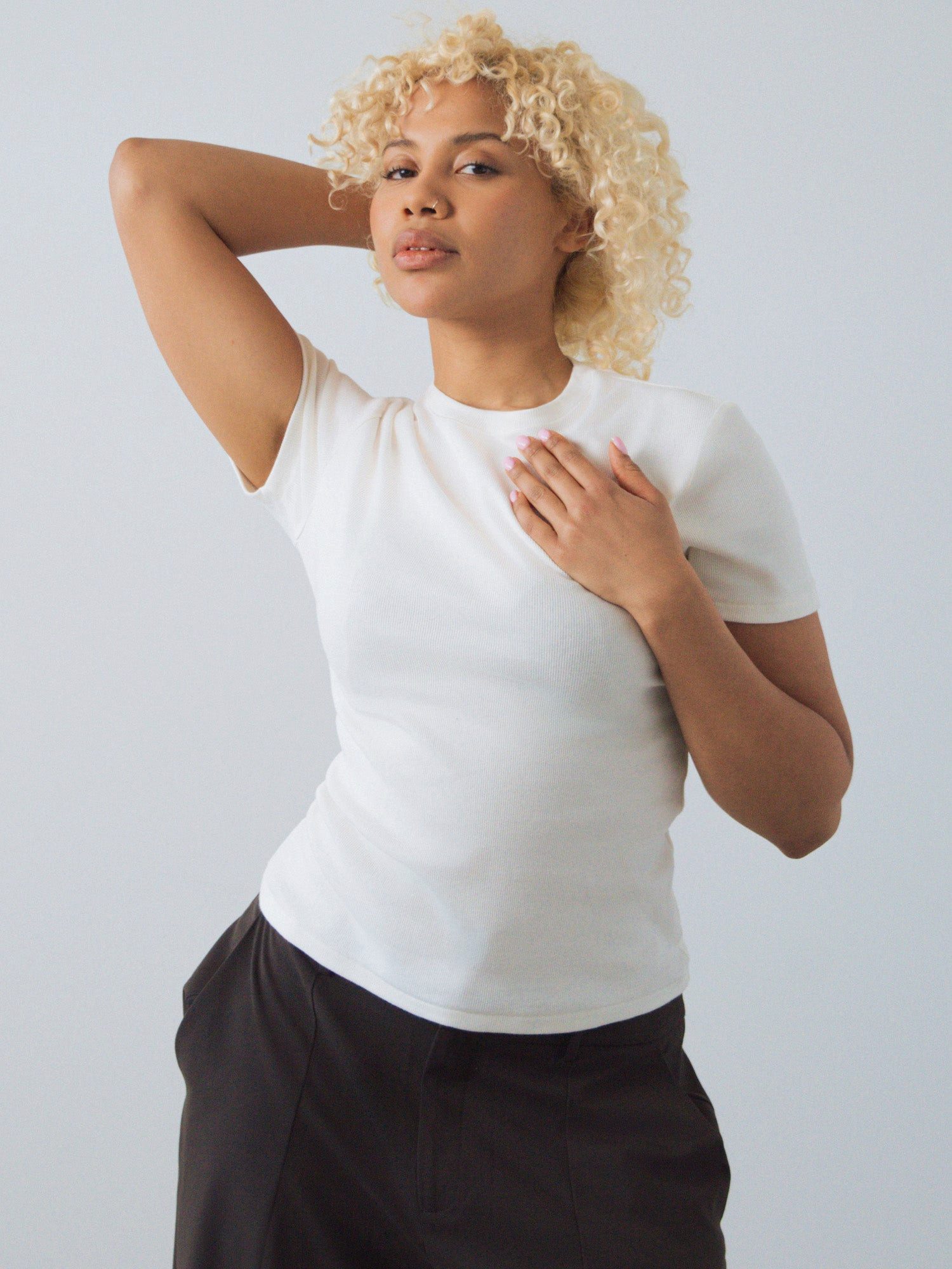 HONEST BASICS T-Shirt Geripptes Slim Fit aus Bio- und recycelter Baumwolle