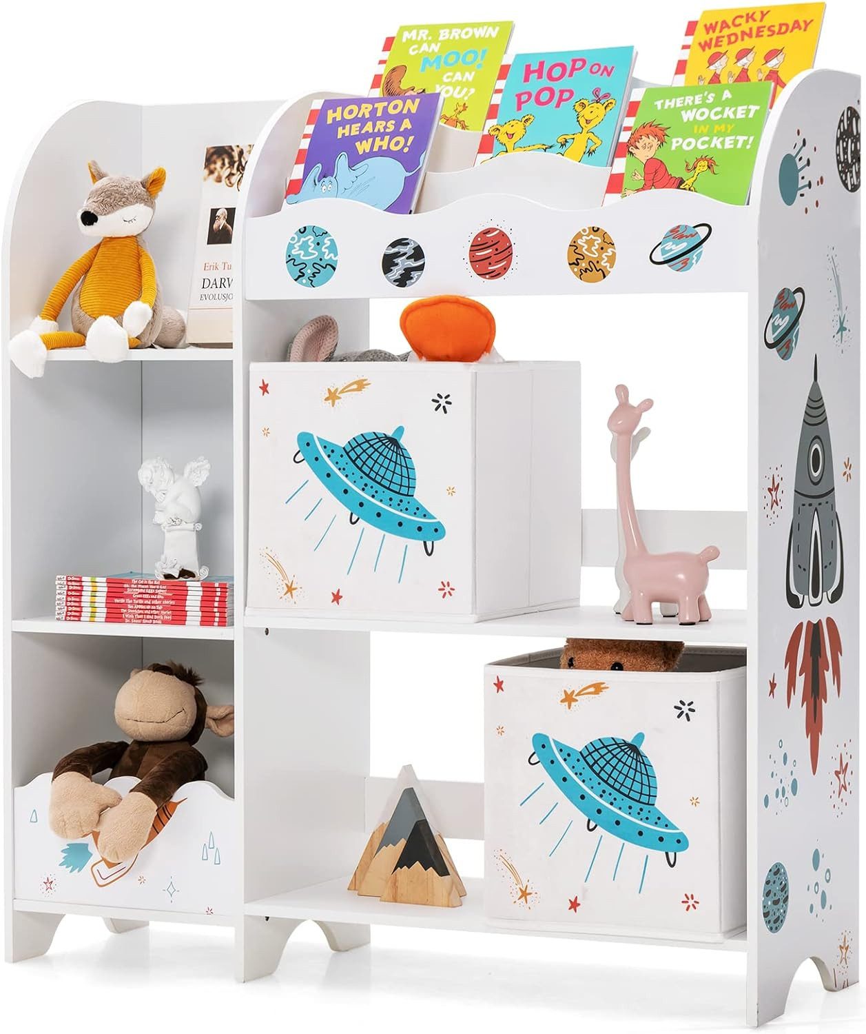 KOMFOTTEU Bücherregal Spielzeug-Organizer, Kinderzimmerschrank günstig online kaufen