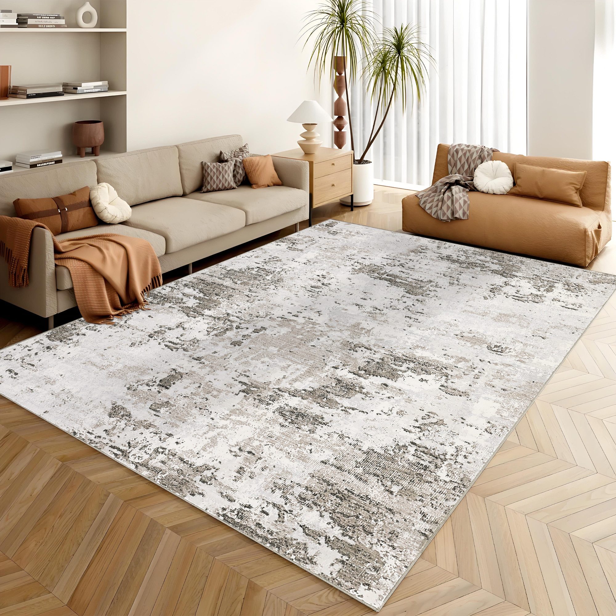 GarveeMore Teppich Farbspiel, rechteckig, Höhe: 5 mm, Passt zu Modern Abstract, Contemporary und minimalistischen Interiors