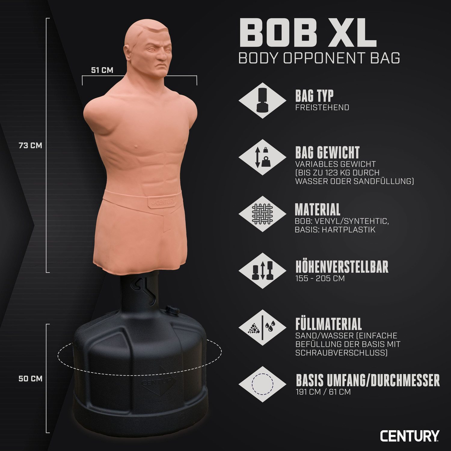 Century Martial Arts Standboxsack BOB XL