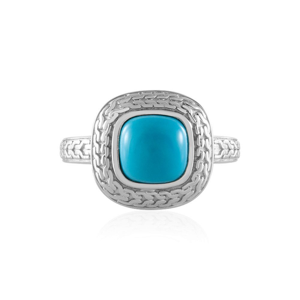 Cavill Solitärring Cavill Silberring 1,49 ct Sleeping Beauty Türkis Kissen-Cabochon 925er (1-tlg)