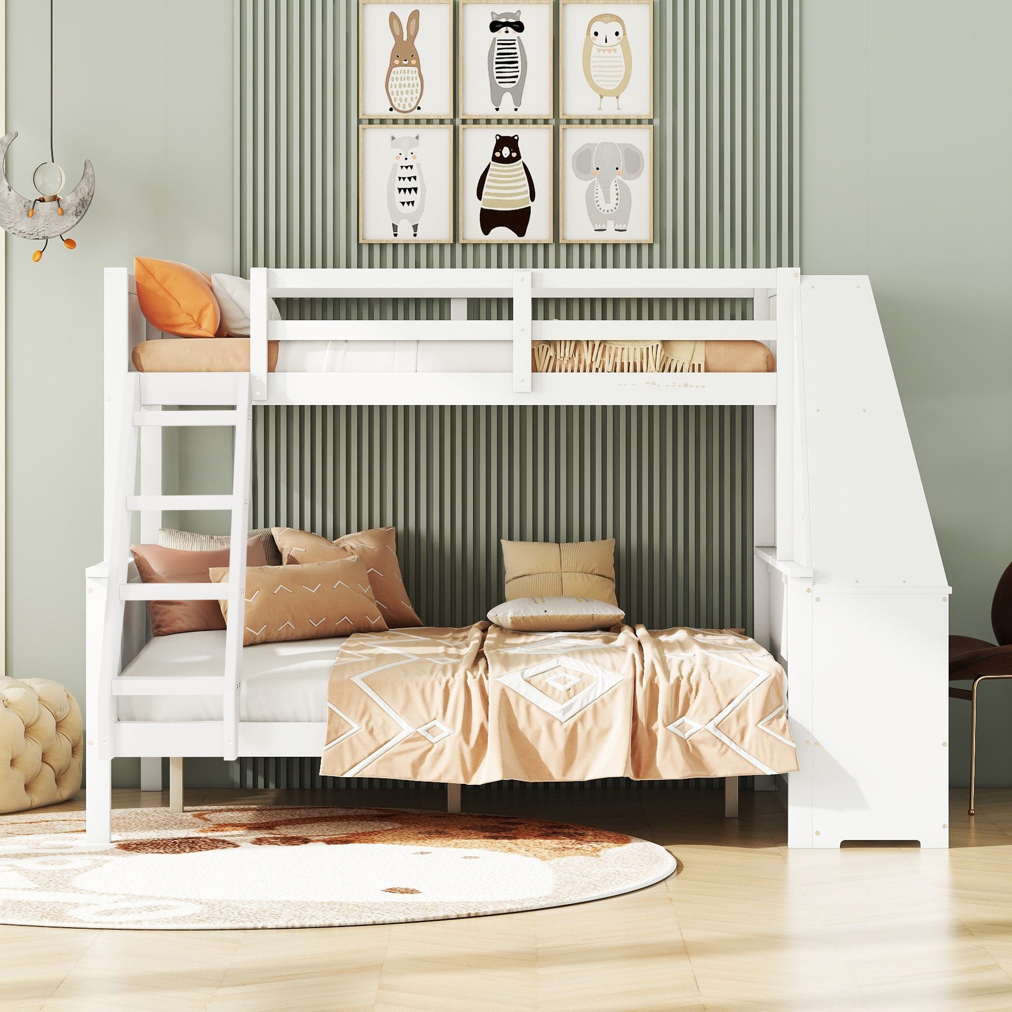 Flieks Etagenbett, Holzbett Kinderbett 90x200cm/140x200cm mit günstig online kaufen