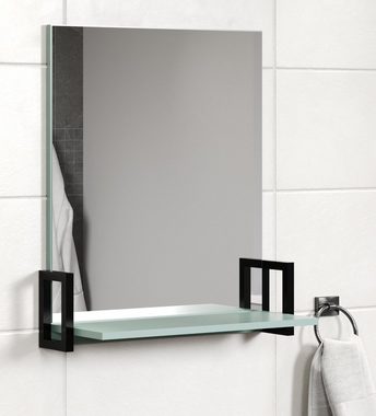 trendteam Badspiegel Matix (Wandspiegel in Dusk Blue mit Anthrazit, 64 x 74 cm), Industrial Design